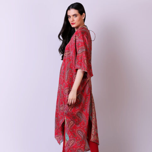 Jamawar Printed CDC Crossover Kaftan