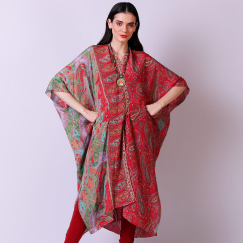 Jamawar Printed CDC Crossover Kaftan