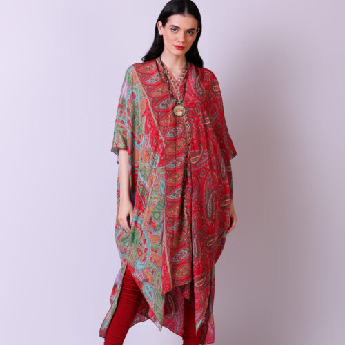 Jamawar Printed CDC Crossover Kaftan