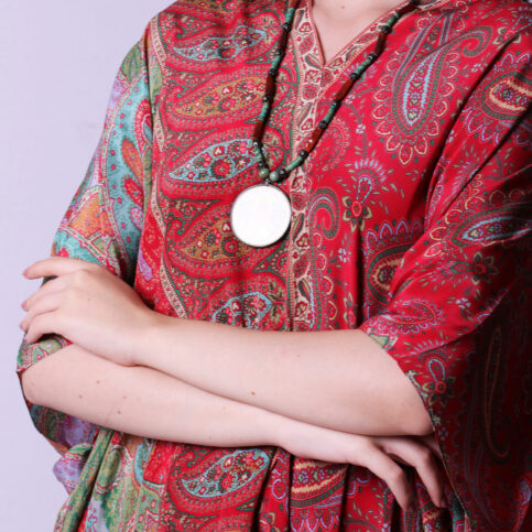 Jamawar Printed CDC Crossover Kaftan