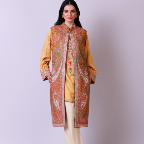 Jamawar Sleeveless Jacket