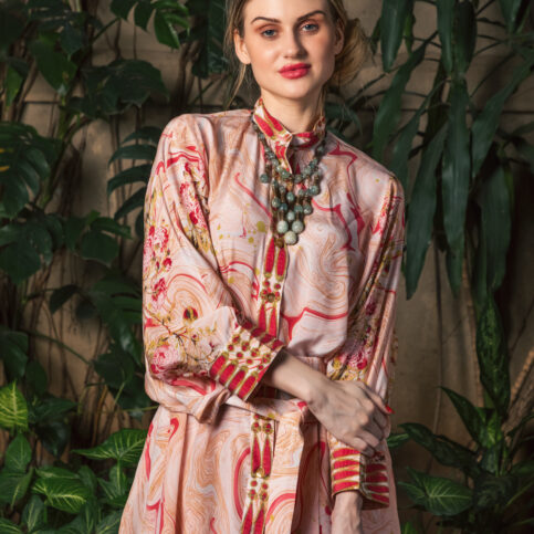 Marble Print Tunic Dress