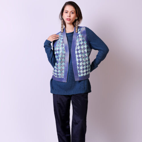 Ombre Dyed Handwoven Silk Crisscross Coti