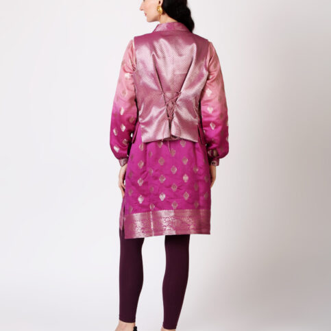 Ombre Dyed Handwoven Silk Crisscross Coti