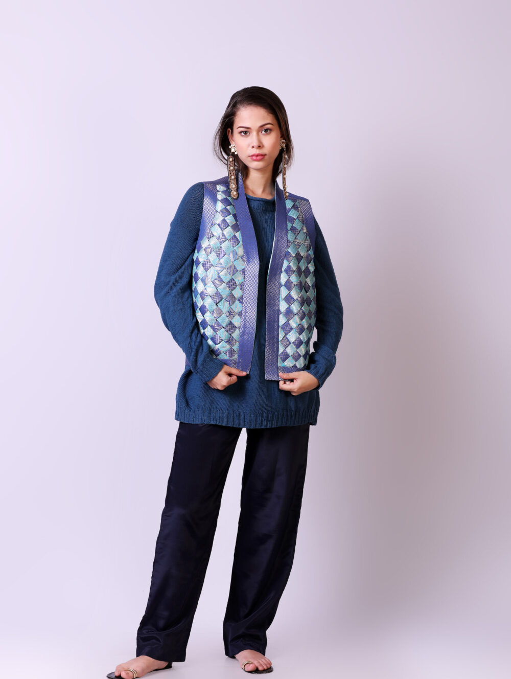 Ombre Dyed Handwoven Silk Crisscross Coti