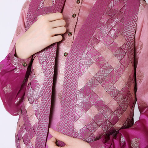 Ombre Dyed Handwoven Silk Crisscross Coti