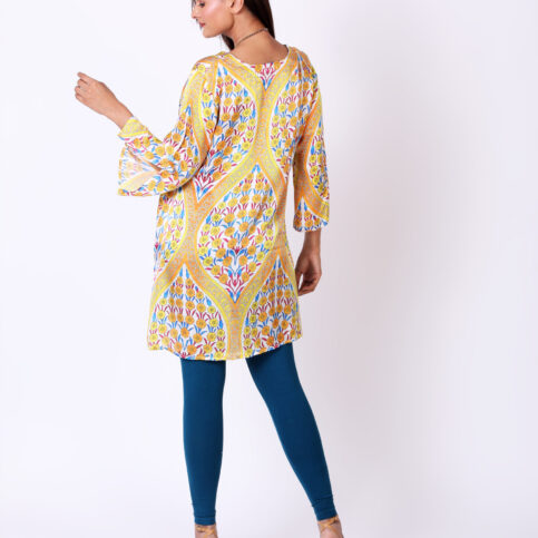 Ottoman Silk Satin Printed Tunic