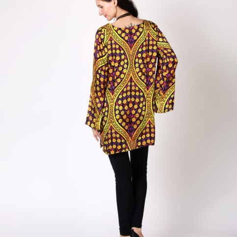 Ottoman Silk Satin Printed Tunic