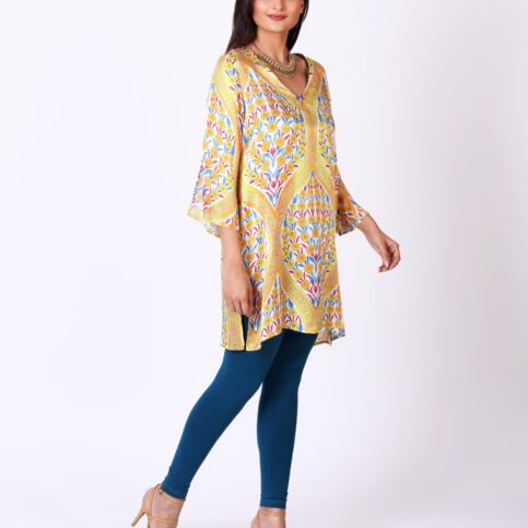 Ottoman Silk Satin Printed Tunic