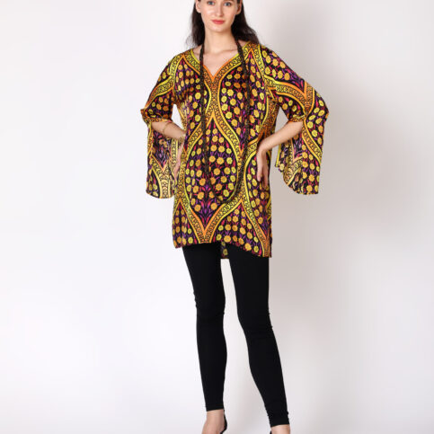 Ottoman Silk Satin Printed Tunic