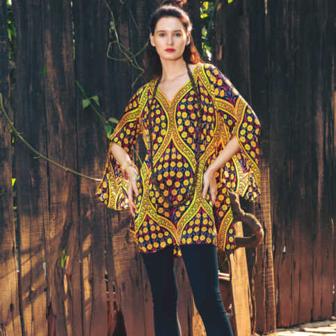 Ottoman Silk Satin Printed Tunic