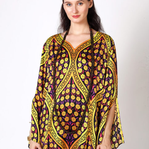 Ottoman Silk Satin Printed Tunic