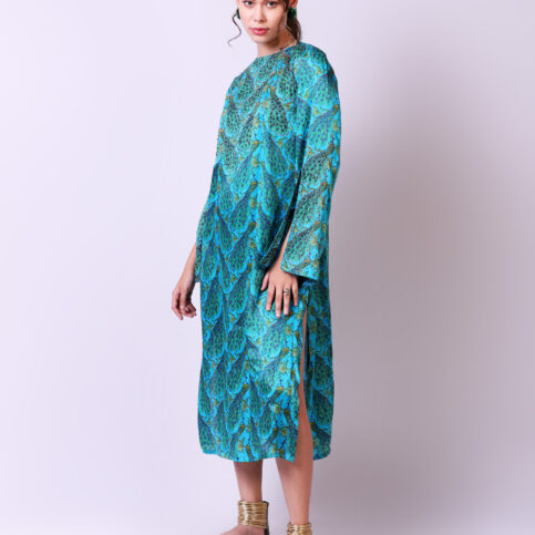 Peacock Printed Kurta Dress