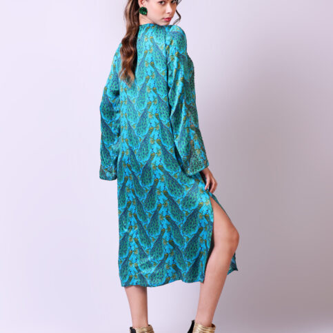 Peacock Printed Kurta Dress