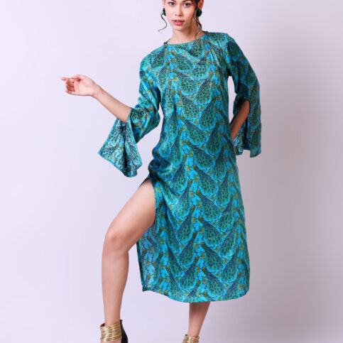 Peacock Printed Kurta Dress