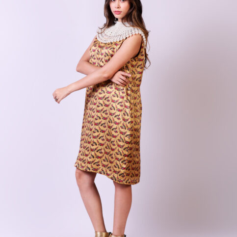 Peacock Printed Sleeveless Tunic Dress