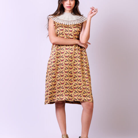 Peacock Printed Sleeveless Tunic Dress
