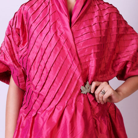Pintuck Silk Jacket