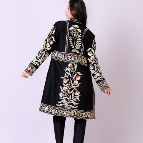 Placement Embroidered Dupion Jacket