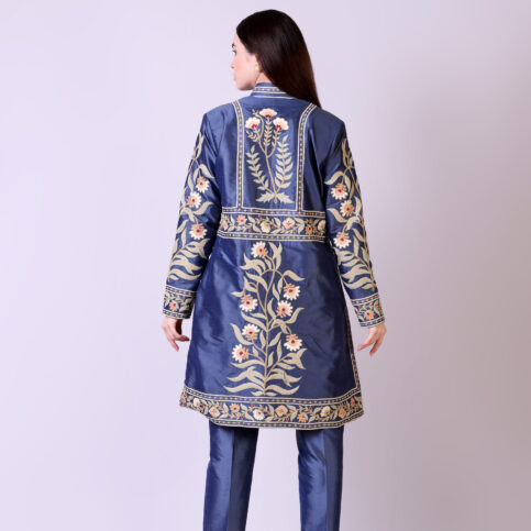Placement Embroidered Dupion Jacket