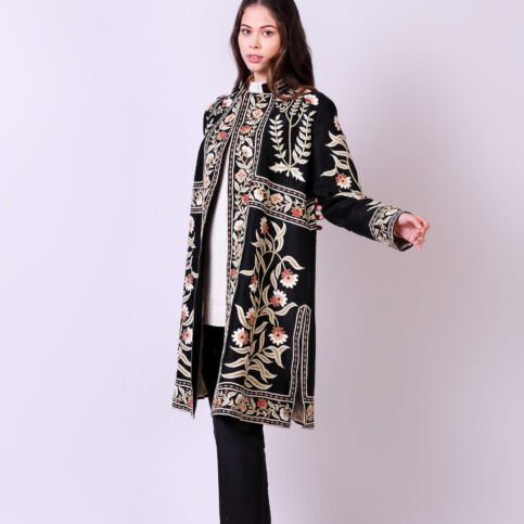 Placement Embroidered Dupion Jacket