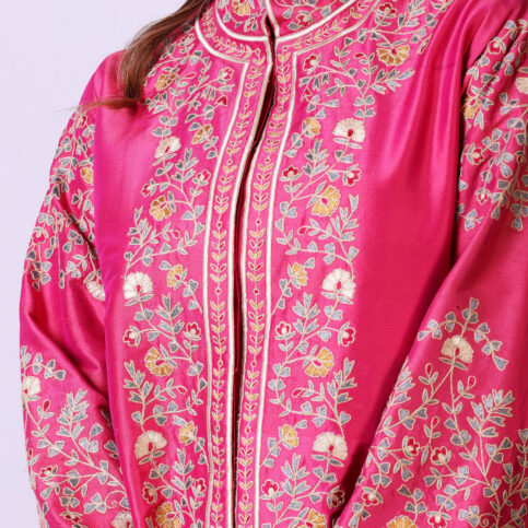 Placement Embroidered Dupion Jacket