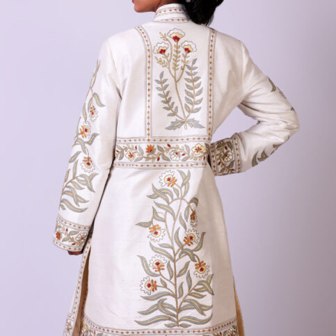 Placement Embroidered Dupion Jacket