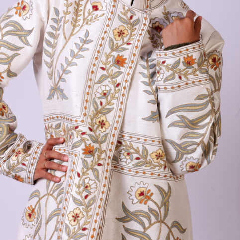 Placement Embroidered Dupion Jacket