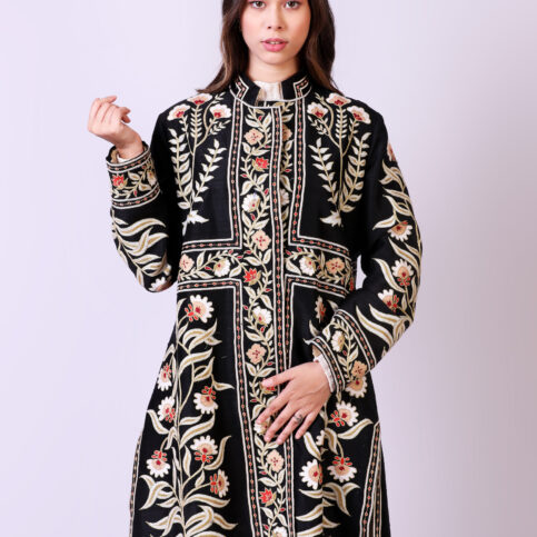 Placement Embroidered Dupion Jacket