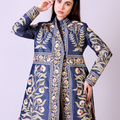 Placement Embroidered Dupion Jacket