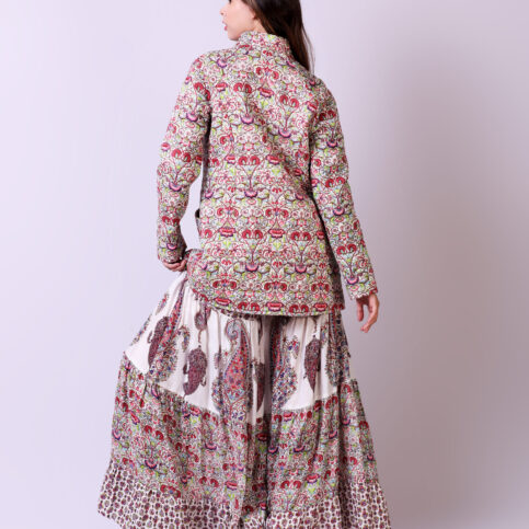 Quilted Muslin Printed Jacket