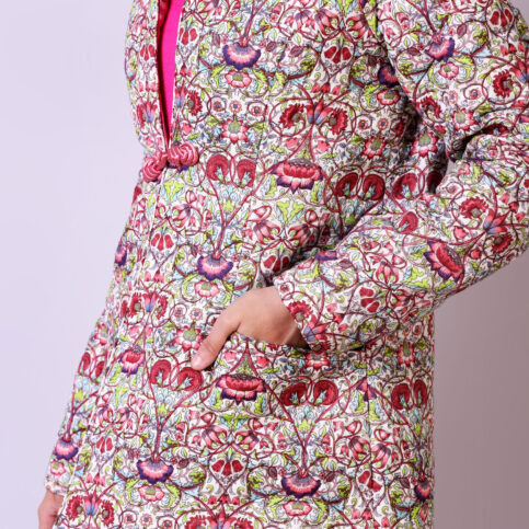 Quilted Muslin Printed Jacket