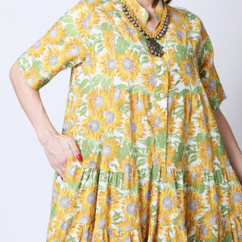 Sunflower Printed Tiered Dress