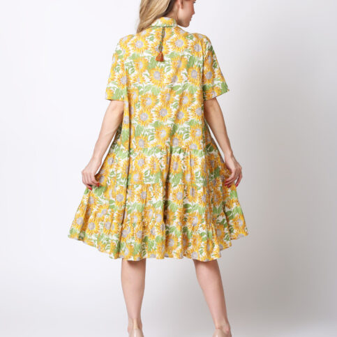 Sunflower Printed Tiered Dress