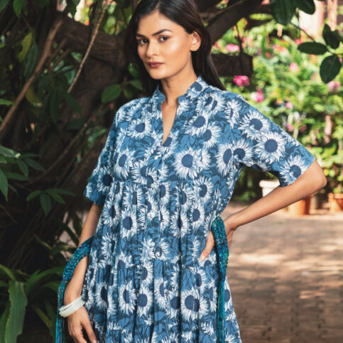 Sunflower Printed Tiered Dress