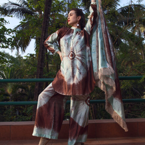 Tie Dye Tussar Silk Tunic