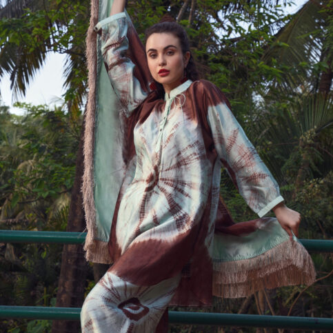 Tie Dye Tussar Silk Tunic