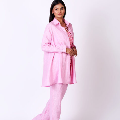 Blended Ramie Linen A Line Blouse