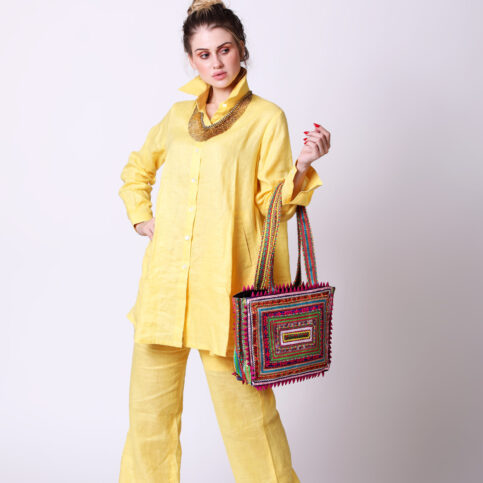 Blended Ramie Linen A Line Blouse