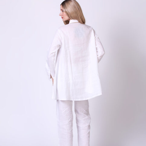 Blended Ramie Linen A Line Blouse