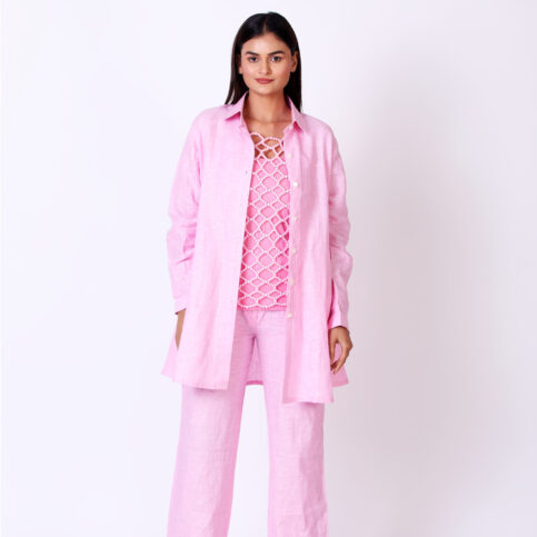 Blended Ramie Linen A Line Blouse