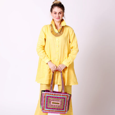 Blended Ramie Linen A Line Blouse