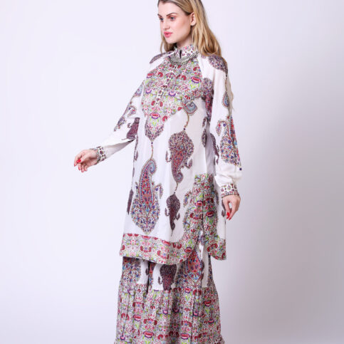 Coordinate Print Jocker Patch Tiered Sharara