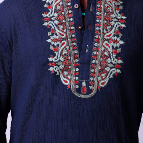Cotton Cheese Cloth Embroidered Kurta