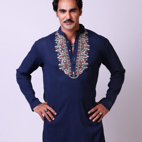 Cotton Cheese Cloth Embroidered Kurta