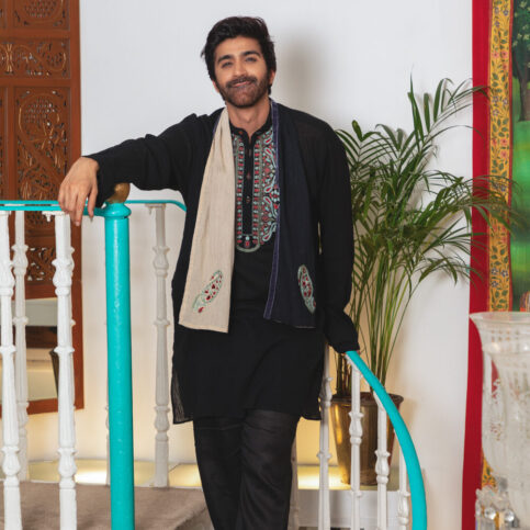 Cotton Cheese Cloth Embroidered Kurta and muffler