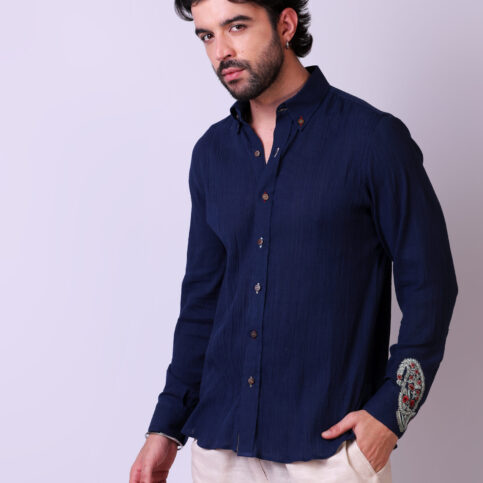 Cotton Cheese Cloth Embroidered Shirt