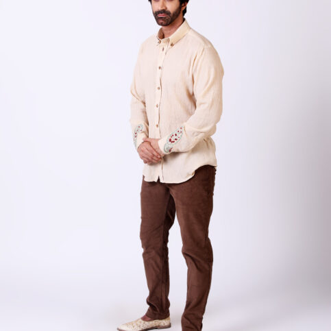 Cotton Cheese Cloth Embroidered Shirt