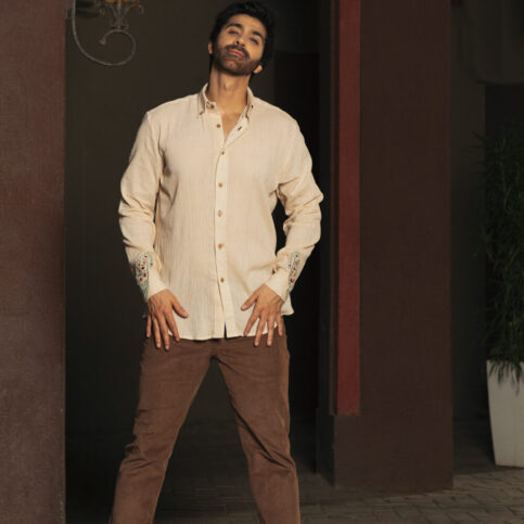 Cotton Cheese Cloth Embroidered Shirt