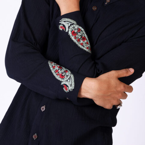 Cotton Cheese Cloth Embroidered Shirt